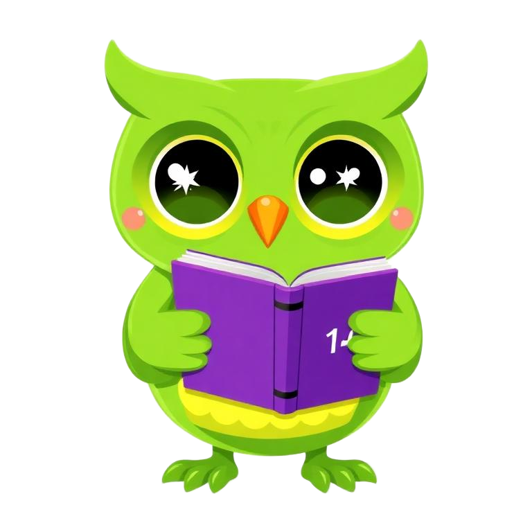 Mascote Lumii, uma corujinha verde